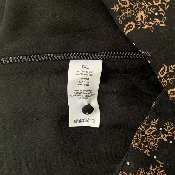 Dynamite Puffed Long Sleeve Cropped Blouse, Size L - Picture 4 of 5